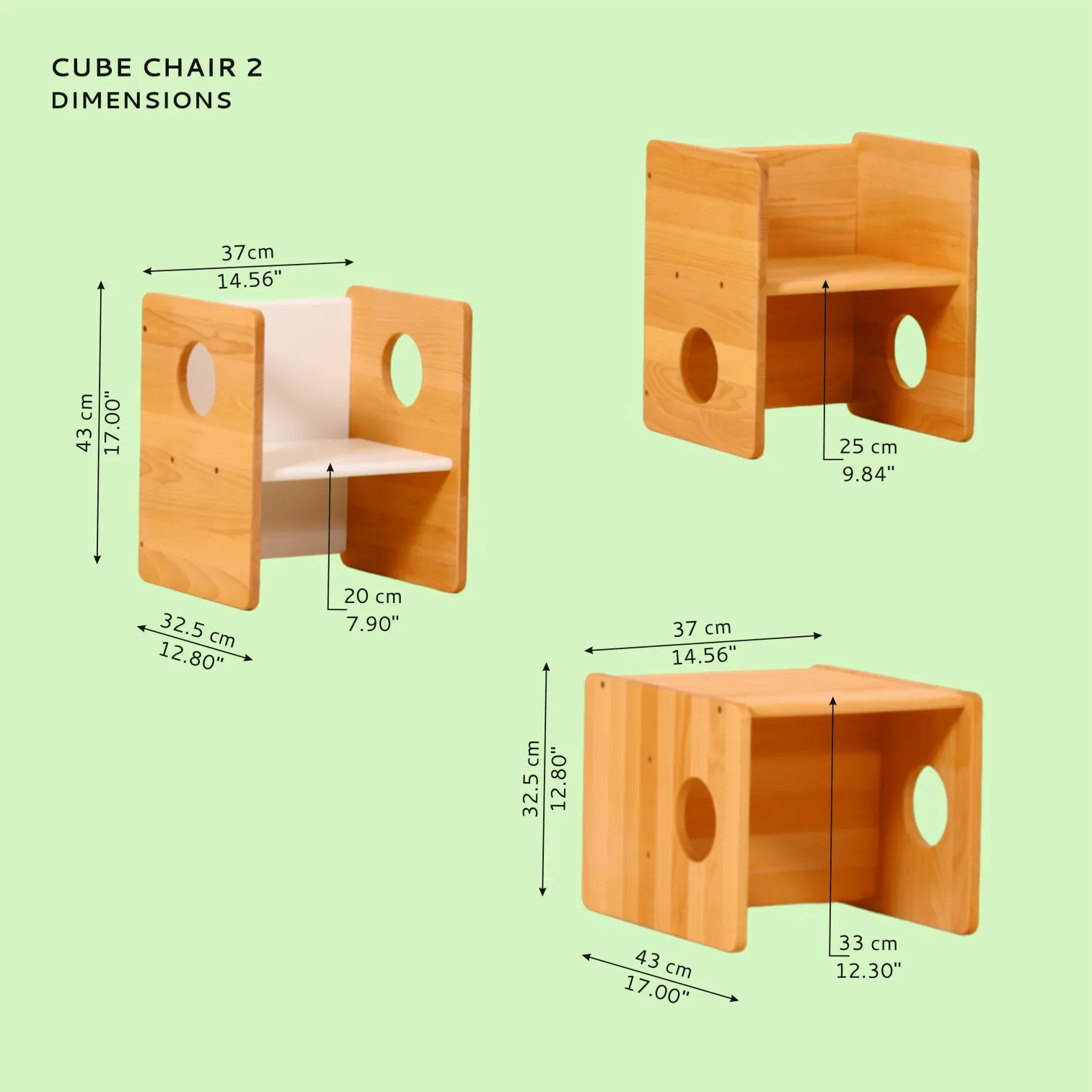 LUXURY OAK COLLECTION ! Big set of cube chairs - for 2-6 years