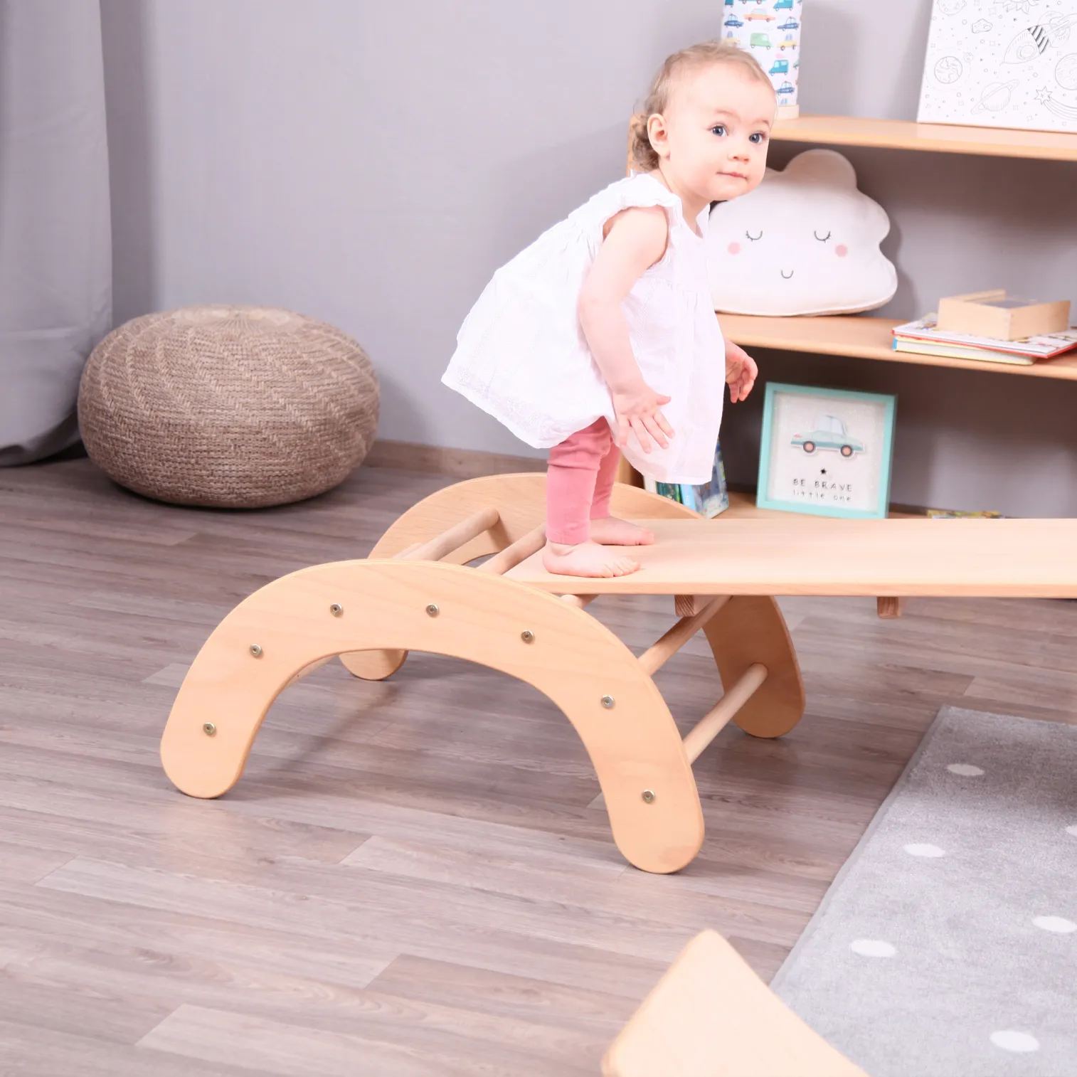 BABY SET Of 4: Baby Climbing Triangle 2in1+ Ramp + Balance Board