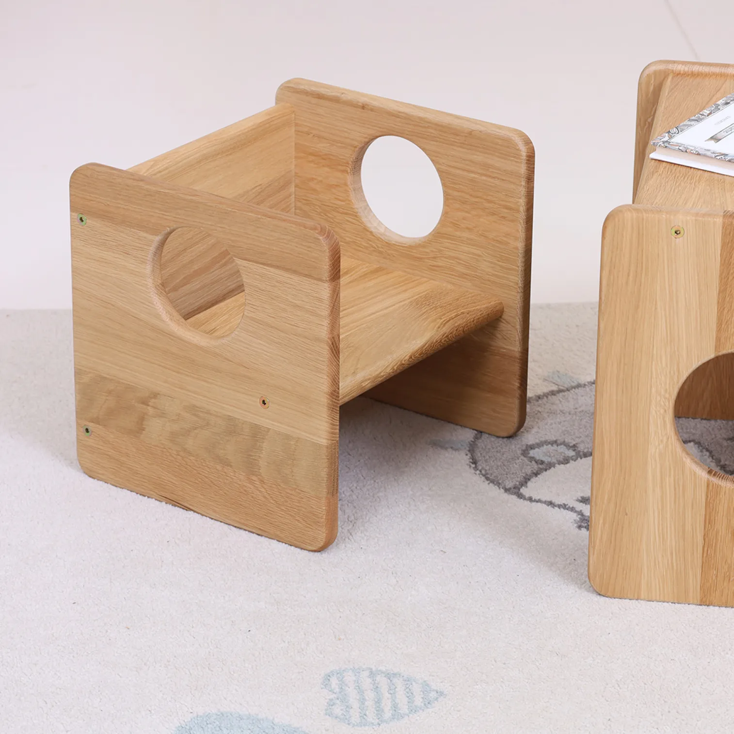 LUXURY OAK COLLECTION ! Little set of cUbe chairs - for 0,5-2,5 years