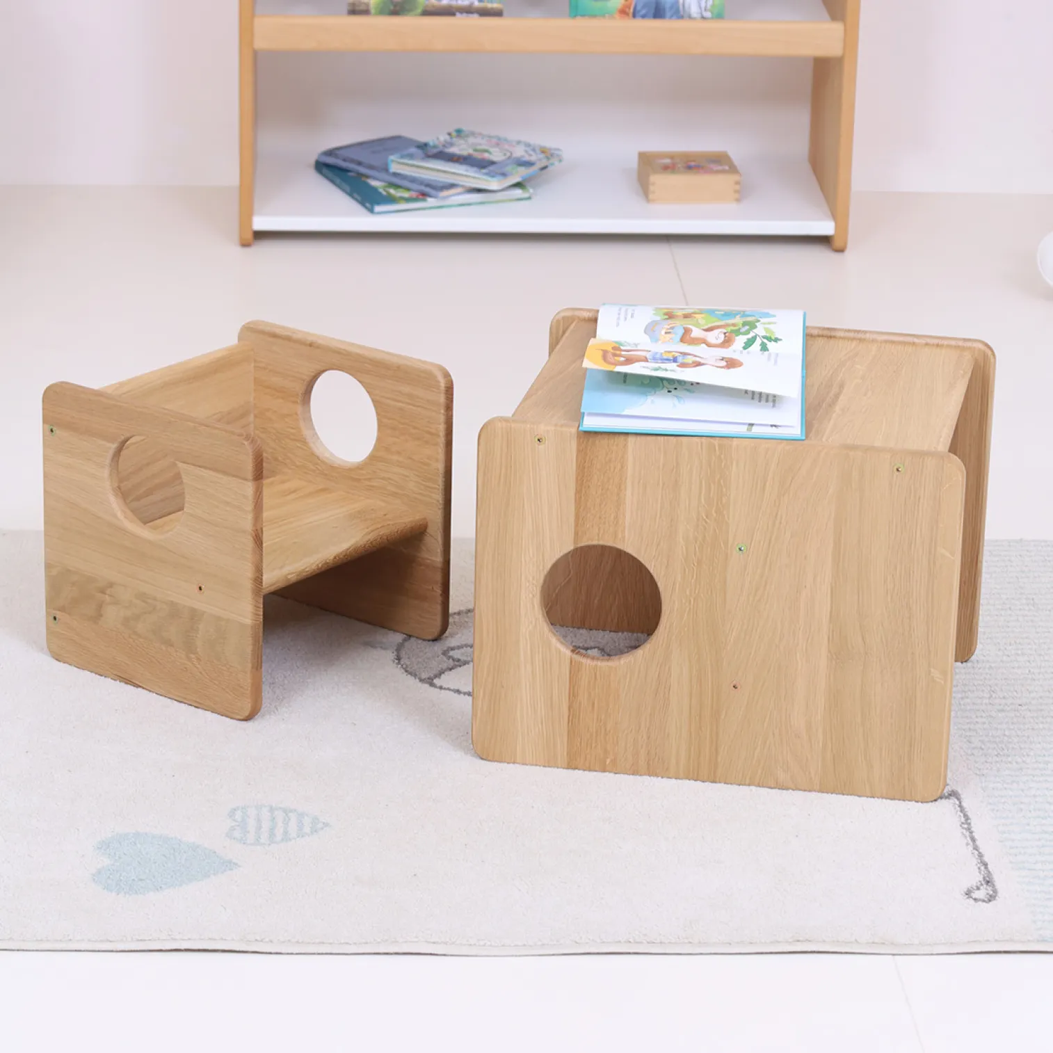 LUXURY OAK COLLECTION ! Little set of cUbe chairs - for 0,5-2,5 years