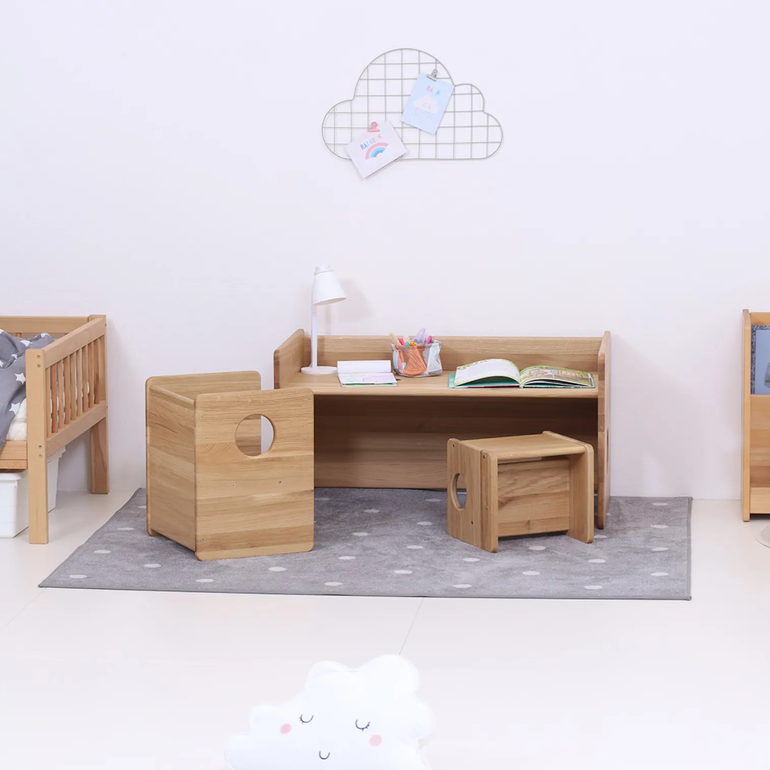 LUXURY OAK COLLECTION ! Big set of Montessori cUbe chairs 1+2+3 - 0,5 - 6 years