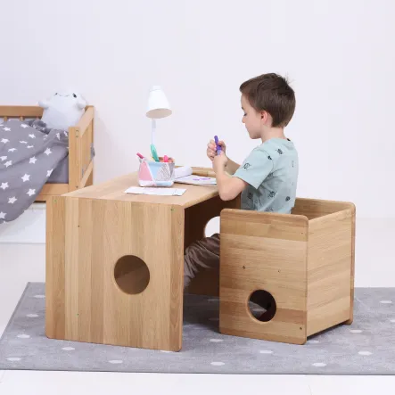 LUXURY OAK COLLECTION ! Big set of cube chairs - for 2-6 years